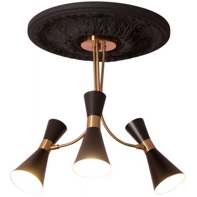 Abruzzo Salvatore lampa podsufitowa 3x20 W czarna-złota ABR-ZZSAL3XE27