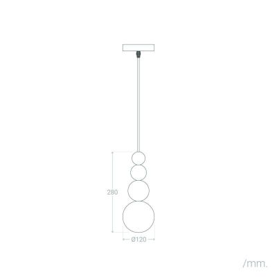 Abruzzo Trio lampa wisząca 1x40 W biała ABR-LWSM-DIZZ2