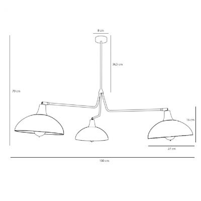 Aldex Escape  3 lampa podsufitowa 3x15 W biała 1036E