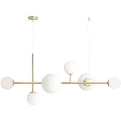 Aldex Dione 6 lampa wisząca 4x40W+2x60W mosiądz/biała 1092K40