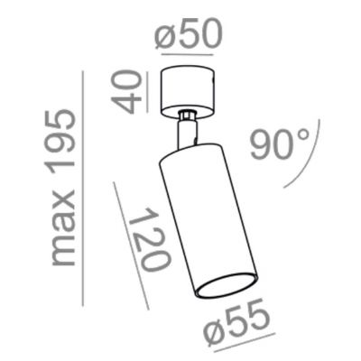 Aqform Pet lampa podsufitowa 1x50W biała struktura 10045-0000-U8-PH-13