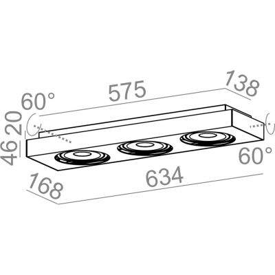 Aqform Sleek lampa podsufitowa 3x18,5W złota struktura 40285-L930-F1-00-19