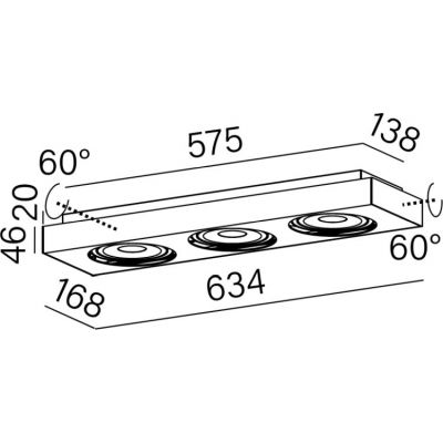 Aqform Sleek lampa podsufitowa 3x26.5W LED biały struktura 40285-M930-F1-00-13