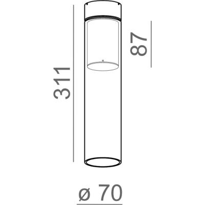 Aqform Modern Glass TP lampa podsufitowa 1x50W czarna struktura 40401-0000-U8-PH-12