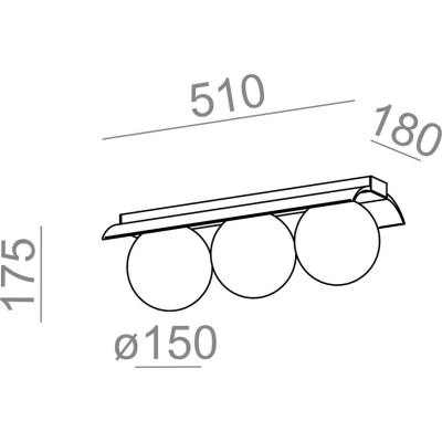 Aqform Modern Ball lampa podsufitowa 3x8W złota struktura 46972-L930-D0-00-19