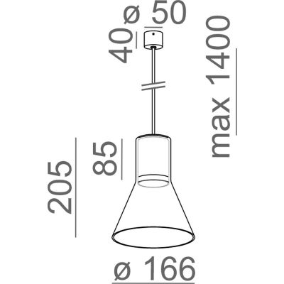 Aqform Modern Glass Flared SP lampa wisząca 1x50W czarna struktura 50533-0000-U8-PH-12