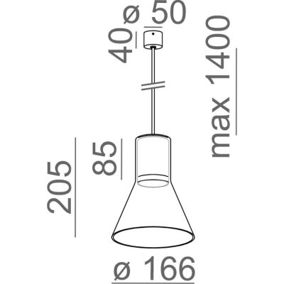 Aqform Modern Glass WP lampa wisząca 1x50W czarna struktura 59723-0000-U8-PH-12