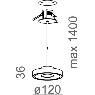 Aqform Kari lampa wisząca 1x6W czarna struktura 59824-M930-F1-00-12