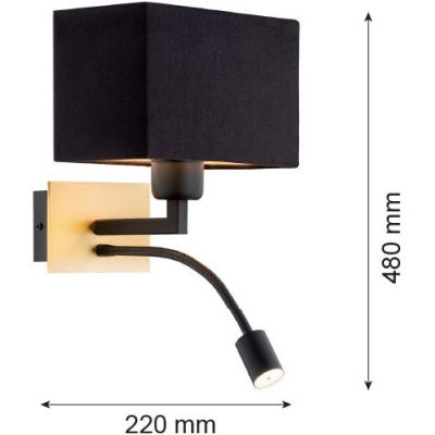 Argon Bill kinkiet 2x15 W czarny-mosiądz 1041