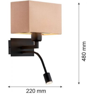 Argon Bill kinkiet 2x15 W czarny-beżowy 1043