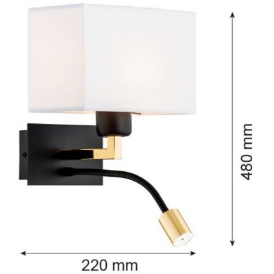 Argon Bill kinkiet 2x15 W biały-czarny 1051