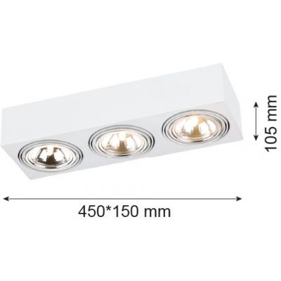 Argon Rodos lampa podsufitowa 3x6W biały 1088