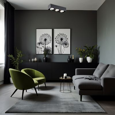 Argon Rodos lampa podsufitowa 3x6W czarny 1119