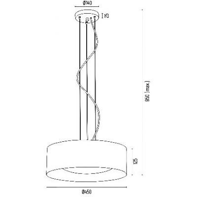 Argon Mohito lampa wisząca 3x15W biały/złoty 1213