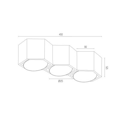 Argon Espresso lampa podsufitowa 3x6W czarny 1219