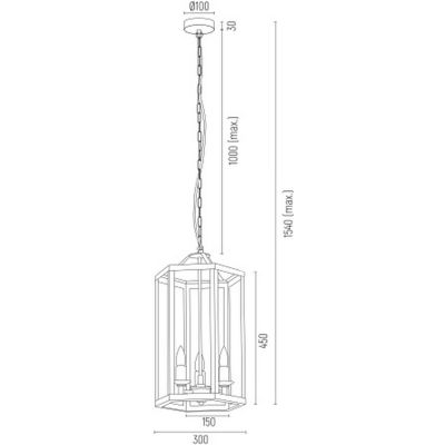Argon Bodrum lampa wisząca 3x15W czarny 1253