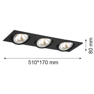 Argon Olimp lampa do zabudowy 3x6W czarny 1329