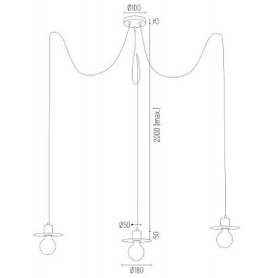 Argon Corso lampa wisząca 3x15W biały 1376