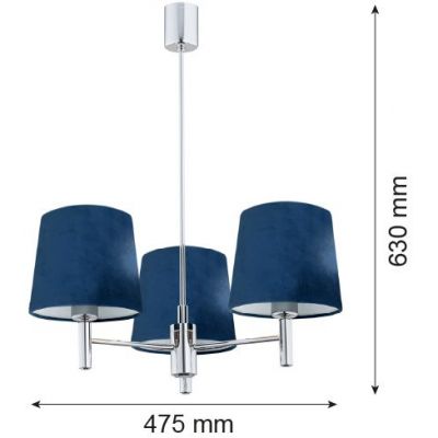 Argon Bolzano lampa wisząca 3x15 W chrom-granatowa 1381
