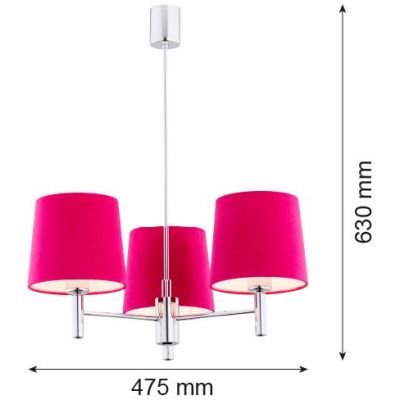 Argon Bolzano lampa podsufitowa 3x15 W różowa-chrom 1382