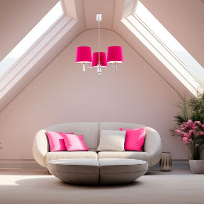 Argon Bolzano lampa podsufitowa 3x15 W różowa-chrom 1382