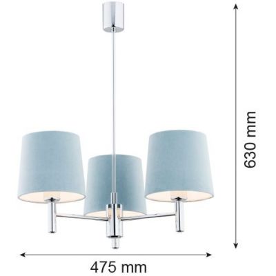 Argon Bolzano lampa wisząca 3x15W błękitny/chrom 1383