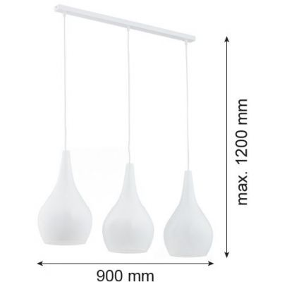 Argon Santana lampa wisząca 3x15W przezroczysty/opal 1408