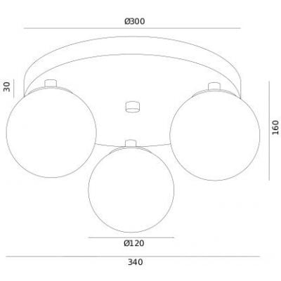 Argon Flavio lampa podsufitowa 3x7W mosiądz/opal mat 1413