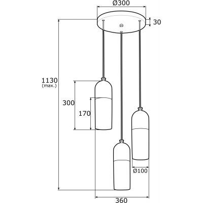 Argon Burgos lampa wisząca 3x15W opal mat/chrom 1465