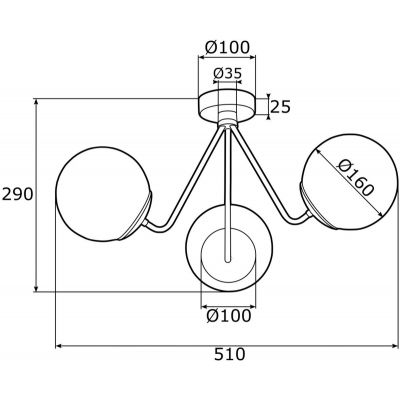 Argon Tomar lampa podsufitowa 3x15W opal mat/chrom 1477