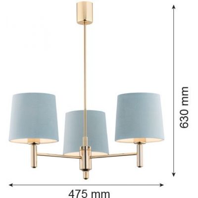 Argon Ponte lampa podsufitowa 3x15 W mosiądz-niebieska 1484