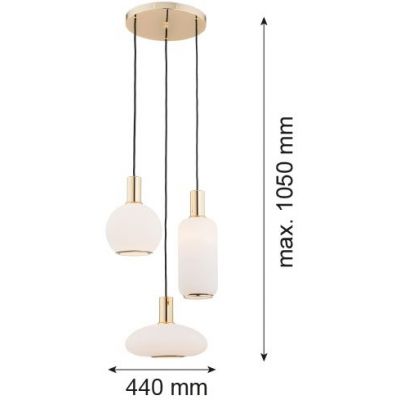 Argon Sagunto lampa wisząca 3x15W opal mat/mosiądz 1489