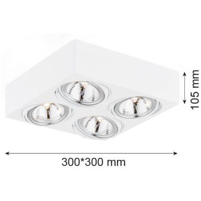 Argon Rodos lampa podsufitowa 4x6W biały 1540