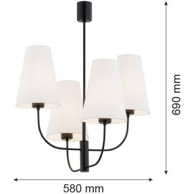 Argon Safiano lampa podsufitowa 4x15W biały/czarny 1822