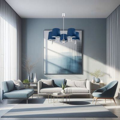 Argon Bolzano lampa wisząca 5x15 W chrom-granatowa 2074