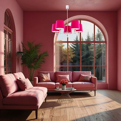 Argon Bolzano lampa podsufitowa 5x15 W różowa-chrom 2075