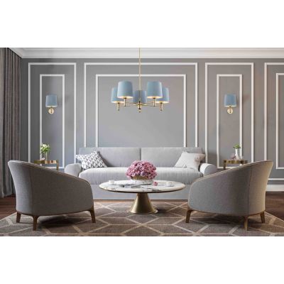 Argon Ponte lampa podsufitowa 5x15 W mosiądz-niebieska 2085