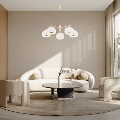 Argon Marbella lampa podsufitowa 5x15W opal mat/mosiądz 2088