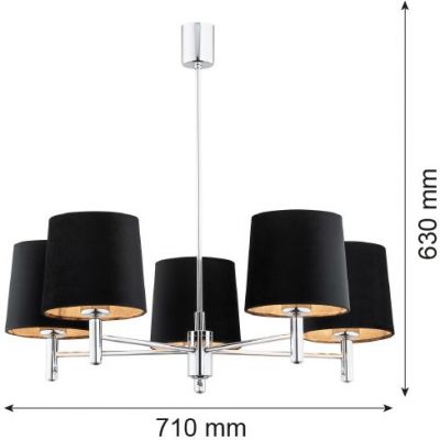 Argon Bolzano Plus lampa podsufitowa 5x15 W chrom-szara 2108