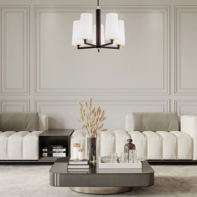 Argon Camelot Plus lampa wisząca 5x15W opal mat/czarny mat/mosiądz 2114