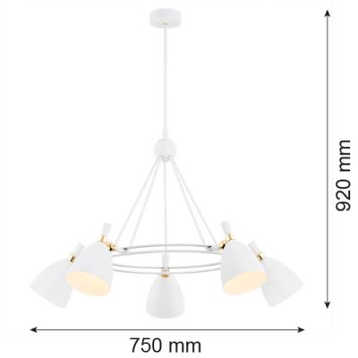 Argon Charlotte lampa wisząca 5x15W biały 2117