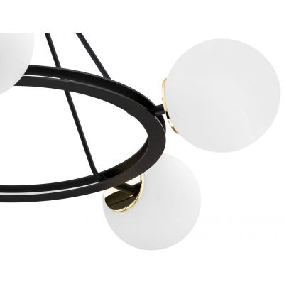 Argon Amalfi lampa wisząca 5x15W opal mat/czarny/mosiądz 2119