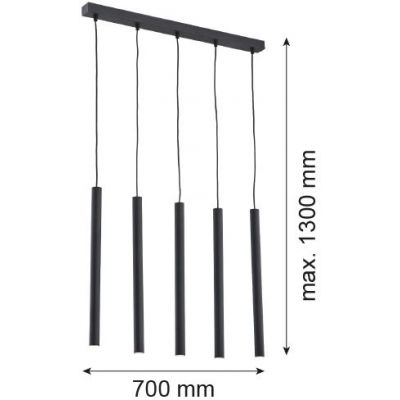 Argon Etna Plus lampa wisząca 5x6W czarny 2137