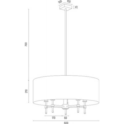 Argon Abbano lampa podsufitowa 5x7W zielony/mosiądz szczotkowany 2146