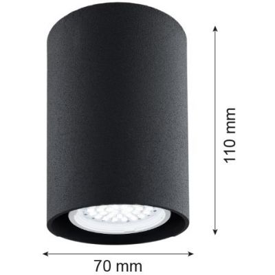 Argon Tyber lampa podsufitowa 1x5W czarny 3118