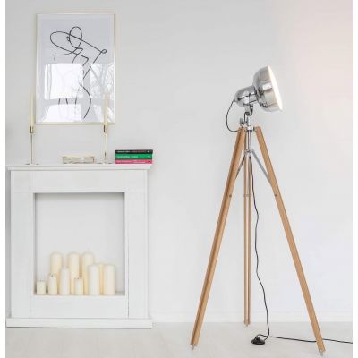Argon Foto New lampa stojąca 1x22,5W LED drewno/chrom 3354