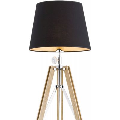 Argon Aster lampa stojąca 1x15W czarny/drewno naturalne 3421