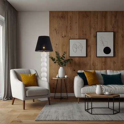 Argon Fudżi lampa stojąca 1x15W czarny/biały 3658