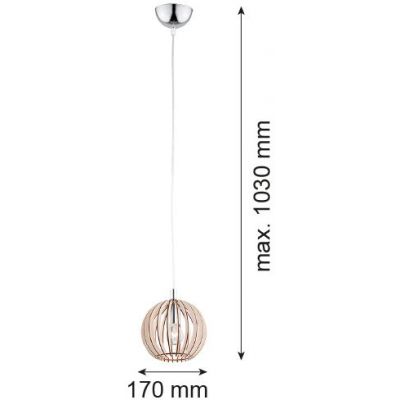 Argon Portoryko lampa wisząca 1x7W jasny brąz 3678