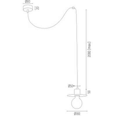 Argon Corso lampa wisząca 1x15W czarny 3835